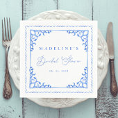 Elegantes Brautparty aus Blauem Tile Serviette