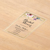 Elegantes Brautparty aus rosa, geblümtem Goldrahme Acryleinladungen (Ablage )