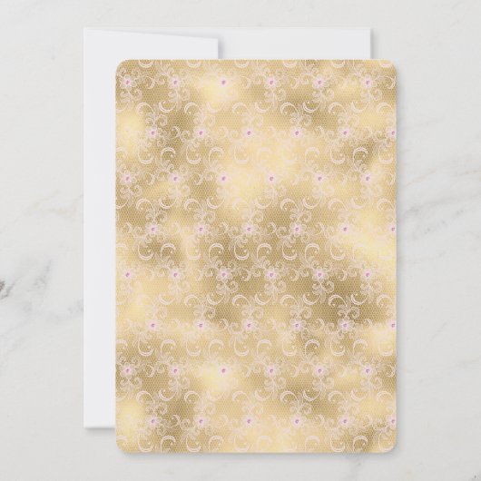 Elegantes Brautparty aus rosa und goldfarbenen Spi Einladung (Rückseite)