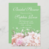 Elegantes Brautparty aus weißem Blumenhydrangeas Einladung (Vorne/Hinten)