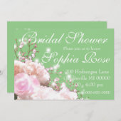 Elegantes Brautparty aus weißem Blumenhydrangeas Einladung (Vorne/Hinten)