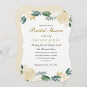 Elegantes Brautparty aus weißem Gold Einladung (Vorne/Hinten)