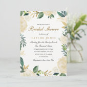 Elegantes Brautparty aus weißem Gold Einladung (Stehend Vorderseite)