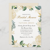 Elegantes Brautparty aus weißem Gold Einladung (Vorne/Hinten)