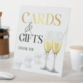 Elegantes Brautparty aus Weißem Gold Sockelschild (In Situ)