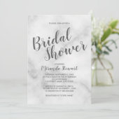 Elegantes Brautparty aus weißem Marmor Einladung (Stehend Vorderseite)