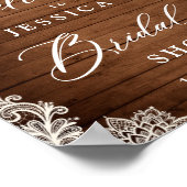 Elegantes Brautparty aus Weißrosen rustikalem Holz Poster (Ecke)