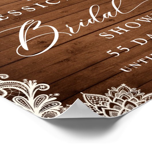 Elegantes Brautparty aus Weißrosen rustikalem Holz Poster (Ecke)