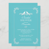 Elegantes Brautparty Blaue Liebe Einladung (Vorne/Hinten)