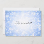 Elegantes Brautparty-blaues Winter-Märchenland Einladung (Rückseite)