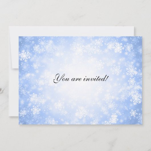 Elegantes Brautparty-blaues Winter-Märchenland Einladung (Rückseite)