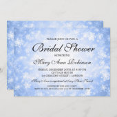 Elegantes Brautparty-blaues Winter-Märchenland Einladung (Vorne/Hinten)