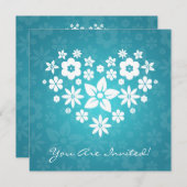 Elegantes Brautparty Blumenstrauß Einladung (Vorne/Hinten)