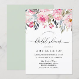 Elegantes Brautparty Blush & Greenery Einladung