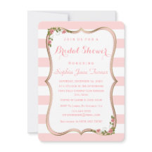 Elegantes Brautparty Blush Stripes
