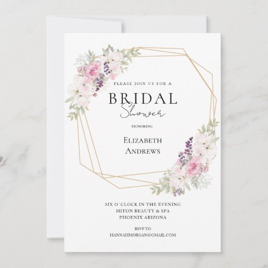 Elegantes Brautparty Boho Einladung (Vorderseite)