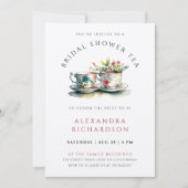 Elegantes Brautparty Botanischer Tee Einladung (Vorderseite)