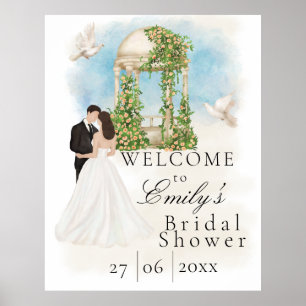 Elegantes Brautparty Braut und Bräutigam Gazebo Poster