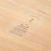 Elegantes Brautparty Brunch & Bubbly Acryleinladungen (Ablage )