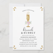 Elegantes Brautparty Brunch & Bubbly Einladung (Vorderseite)