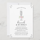 Elegantes Brautparty Brunch & Bubbly Einladung (Vorderseite)