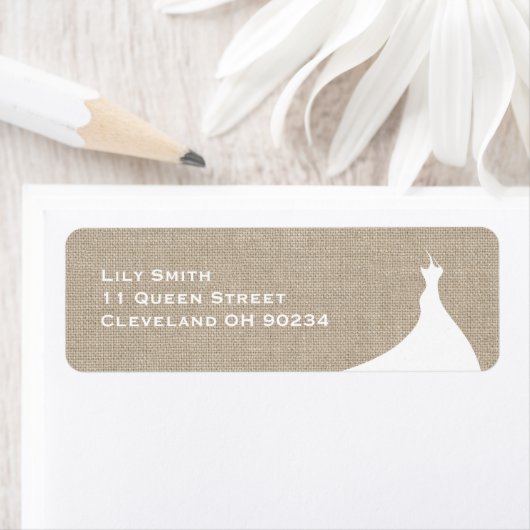 Elegantes Brautparty-Burlap-Label (Insitu)