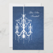 Elegantes Brautparty Chandelier Blue Einladung (Rückseite)