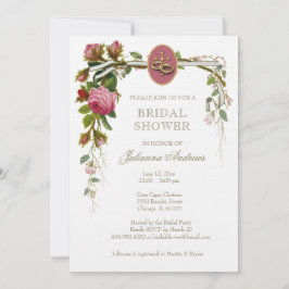 Elegantes Brautparty Christliche Rose Einladung