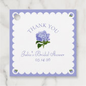 Elegantes Brautparty Classic Hydrangea skallopiert Geschenkanhänger (Vorderseite)