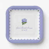 Elegantes Brautparty Classic Hydrangea skallopiert Pappteller (Vorderseite)