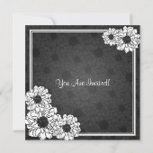 Elegantes Brautparty Dahlia Floral Black Einladung (Rückseite)