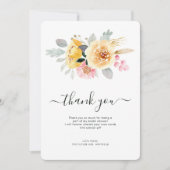 Elegantes Brautparty Dankeskarte (Vorderseite)