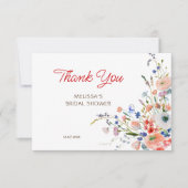 Elegantes Brautparty Dankeskarte (Vorderseite)
