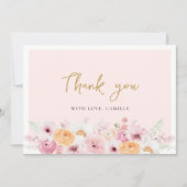 Elegantes Brautparty Dankeskarte (Vorderseite)