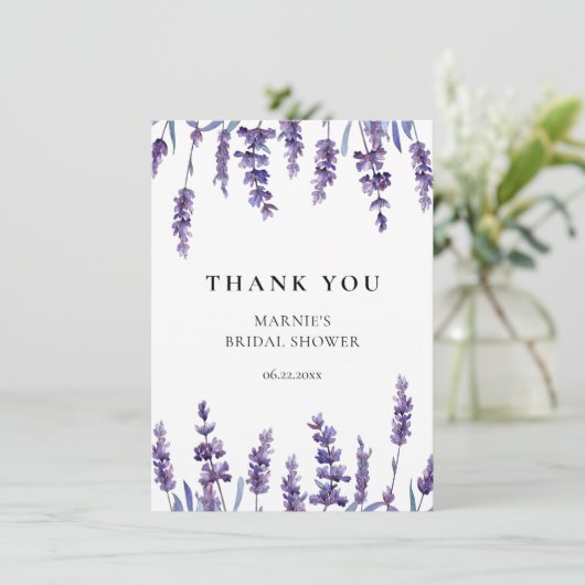 Elegantes Brautparty Dankeskarte (Stehend Vorderseite)