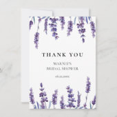 Elegantes Brautparty Dankeskarte (Vorderseite)