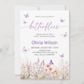 Elegantes Brautparty |Das Leben der Schmetterlinge Einladung (Vorderseite)