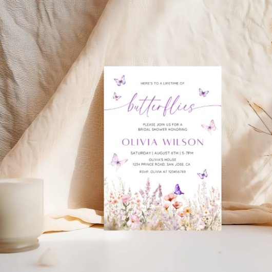 Elegantes Brautparty |Das Leben der Schmetterlinge Einladung