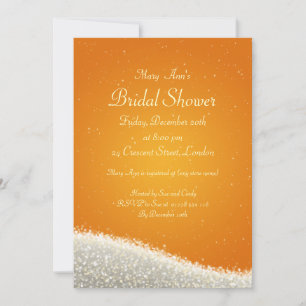 Elegantes Brautparty Dazzling Glitzern Orange Einladung