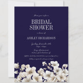 Elegantes Brautparty der Marine und der Weißen Flo Einladung