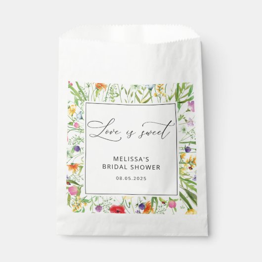 Elegantes Brautparty der modernen Wildblume Geschenktütchen (Vorderseite)