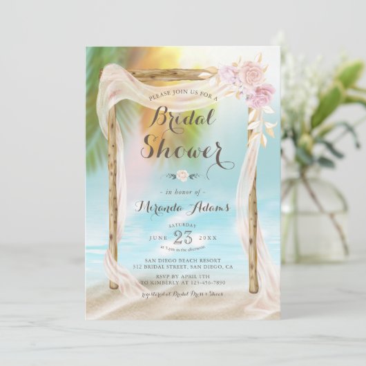 Elegantes Brautparty des Blumenstraums Einladung (Stehend Vorderseite)