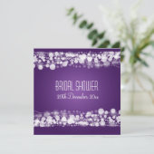 Elegantes Brautparty Dotted Lila Einladung (Stehend Vorderseite)