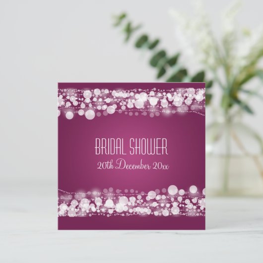 Elegantes Brautparty Dotted Pum Einladung (Stehend Vorderseite)