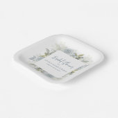 Elegantes Brautparty Dusty Blue Rose Pappteller (Gewinkelt)