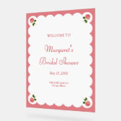 Elegantes Brautparty Dusty Rose Begrüßungszeichen Acrylschild (Winkel)