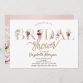 Elegantes Brautparty Einladung (Vorne/Hinten)