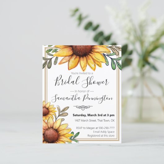 Elegantes Brautparty Einladung (Stehend Vorderseite)