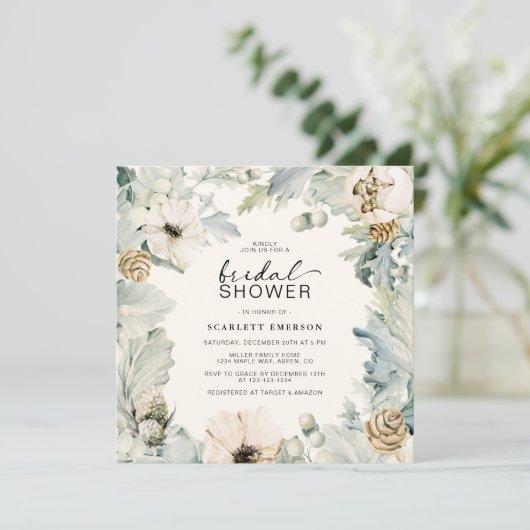 Elegantes Brautparty Einladung (Stehend Vorderseite)