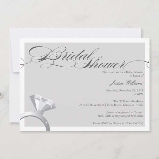 Elegantes Brautparty Einladung (Vorderseite)